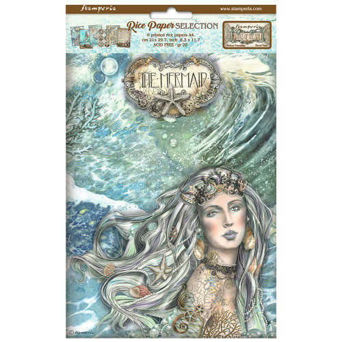 Stamperia Assorted Rice Paper A4 6/Sheets-Songs Of The Sea - DFSA4XSS - 5993110029168