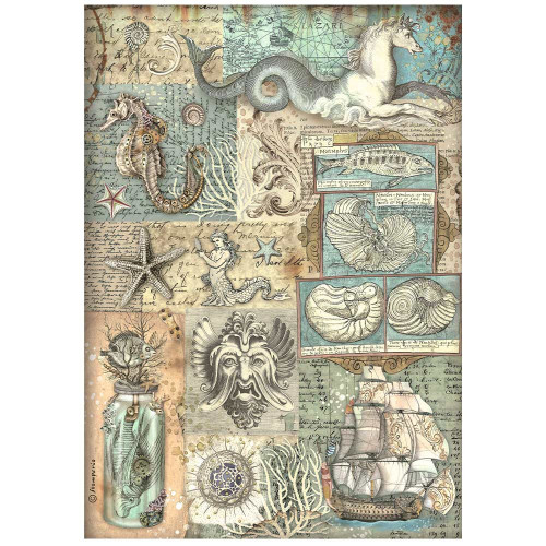 Stamperia Assorted Rice Paper A4 6/Sheets-Songs Of The Sea DFSA4XSS