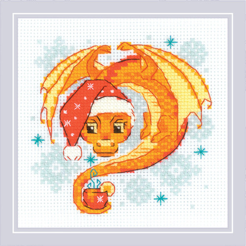 RIOLIS Counted Cross Stitch Kit 6"X6"-Dragon Tea Time - R2141 - 4779046187063