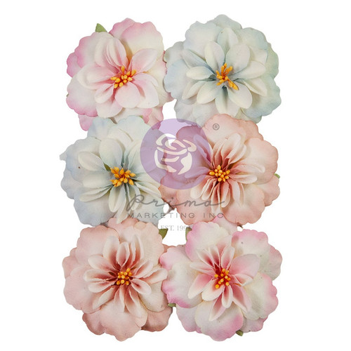 Prima Marketing Paper Flowers 6/Pkg-In Another Lifetime, French Blue FG665708 - 655350665708