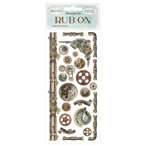 3 Pack Stamperia Rub-On 4"X8.5"-Songs Of The Sea Mechanisms And Pipes DFLRB48 - 5993110030713
