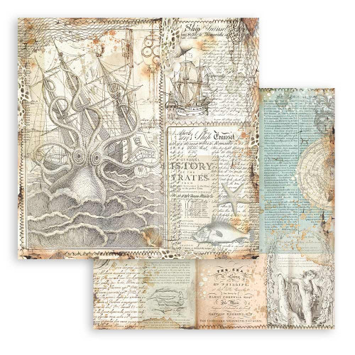 3 Pack Stamperia Backgrounds Double-Sided Paper Pad 8"X8" 10/Pkg-Songs Of The Sea, 10 Designs/1 Each SBBS91