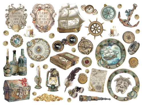 Stamperia Die-Cuts-Songs Of The Sea Ship And Treasures - DFLDC85