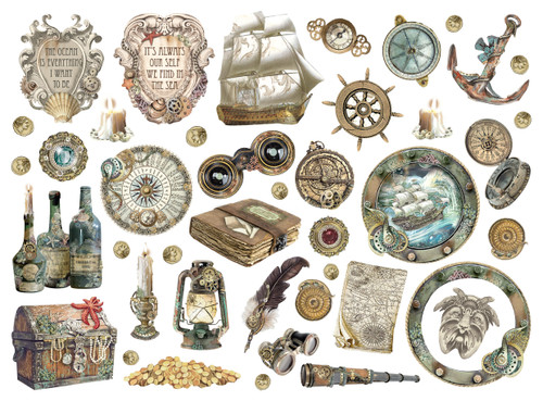 Stamperia Die-Cuts-Songs Of The Sea Ship And Treasures DFLDC85