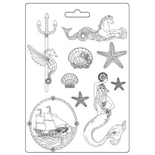 Stamperia Soft Maxi Mould A4-Songs Of The Sea Mermaid - 3PTA4566 - 5993110030300