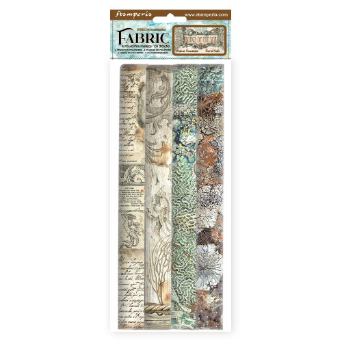 Stamperia Polyester Fabric 12"X12" 4/Pkg-Songs Of The Sea - SBPLT18 - 5993110030393
