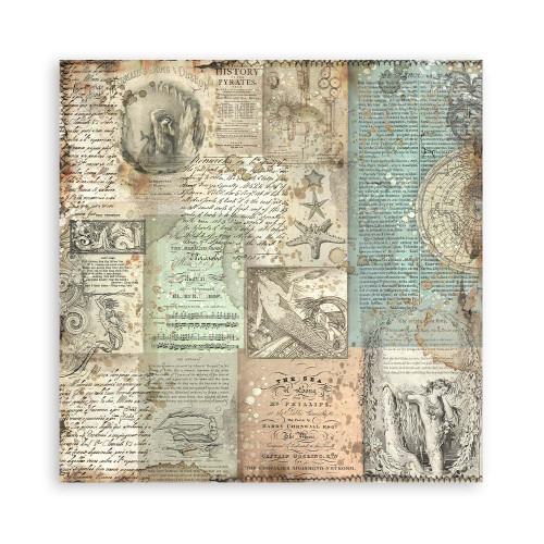 Stamperia Polyester Fabric 12"X12" 4/Pkg-Songs Of The Sea - SBPLT18