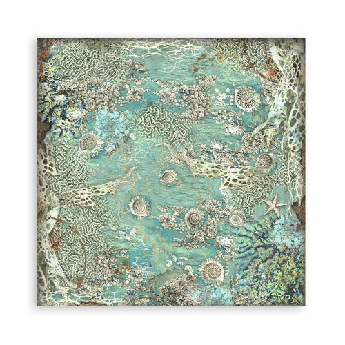 Stamperia Polyester Fabric 12"X12" 4/Pkg-Songs Of The Sea SBPLT18