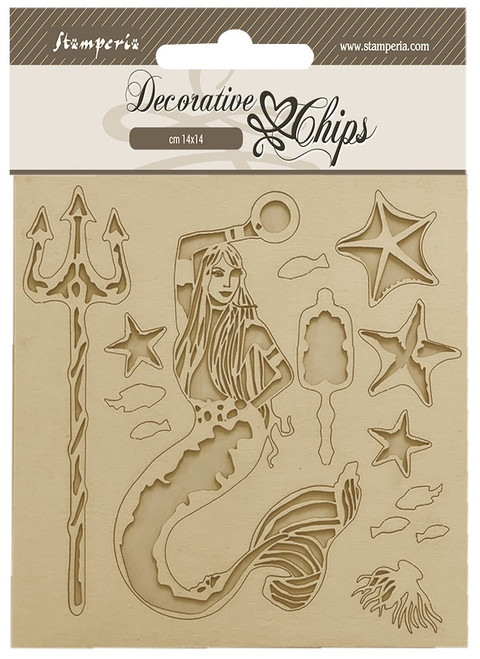 Stamperia Decorative Chips 5.5"X5.5"-Songs Of The Sea Mermaid SCB182 - 5993110030423