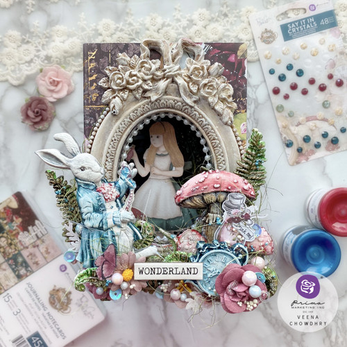 Prima Marketing Paper Flowers 6/Pkg-Queen Of Hearts, Lost In Wonderland P665753