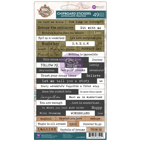 Lost in Wonderland Chipboard Stickers-49/Pkg P665210 - 655350665210