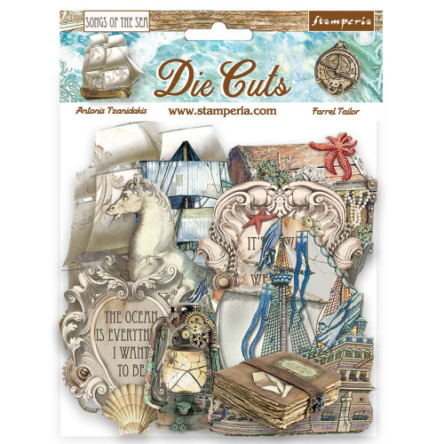 3 Pack - Stamperia Die-Cuts-Songs Of The Sea Ship And Treasures - DFLDC85 - 5993110030355