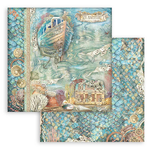 Stamperia Double-Sided Paper Pad 12"X12" 10/Pkg-Songs Of The Sea, 10 Designs/1 Each - SBBL141 Stamperia Double-Sided Paper Pad 12"X12" 10/Pkg-Songs Of The Sea, 10 Designs/1 Each - SBBL141