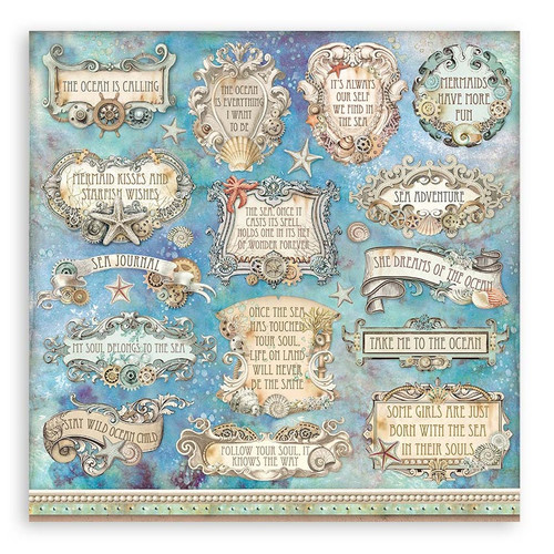 Stamperia Double-Sided Paper Pad 8"X8" 10/Pkg-Songs Of The Sea, 10 Designs/1 Each SBBS90