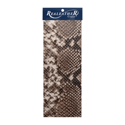 Realeather(R) Crafts Printed Leather Trim 9"X3"-Python Taupe - C0903524 - 870192014907