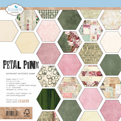 Elizabeth Crafts Double-Sided Cardstock Pack 12"X12"-Petal Pink ECC016 - 810003537898