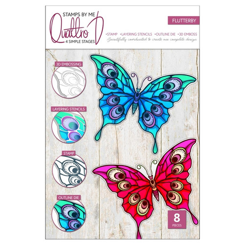 Stamps By Me Quattro D Set-Flutterby 250323B - 5056406012241