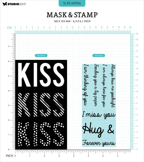 Studio Light Essentials Stencils & Stamps-Nr. 06, Kiss Sentiments LESMST06