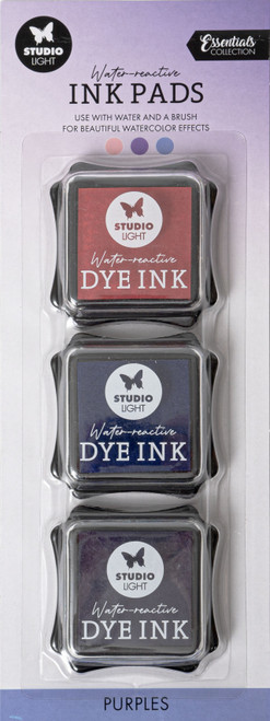 Studio Light Water-Reactive Ink Pads 3/Pkg-Nr. 16, Purples - ESINKP16 - 8713943146699