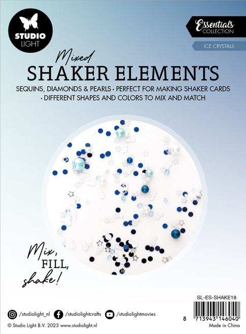 Studio Light Essential Shaker Elements 6/Pkg-Nr. 18, Ice Crystals SSHAKE18