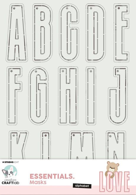 Studio Light Essentials 11.7"X8.25" Stencils-Nr. 524, Alphabet - SMASK524 - 8713943148327