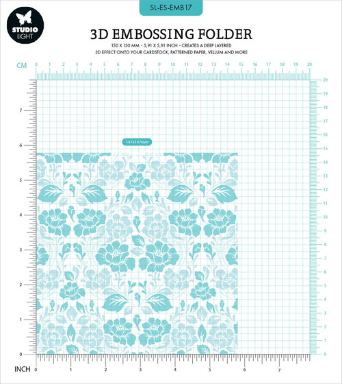 Studio Light Essentials Embossing Folder-Nr. 17, Flower Pattern - LESEMB17