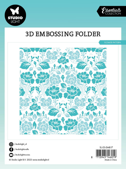 Studio Light Essentials Embossing Folder-Nr. 17, Flower Pattern LESEMB17