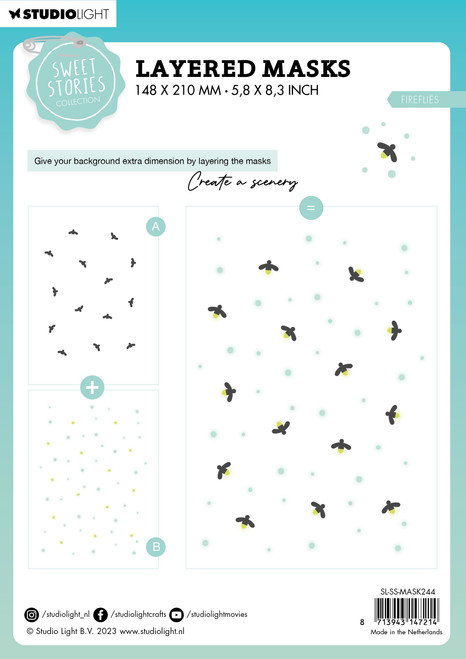Studio Light Sweet Stories 5.9"X8.25" Stencil-Nr. 244, Fireflies - SMASK244