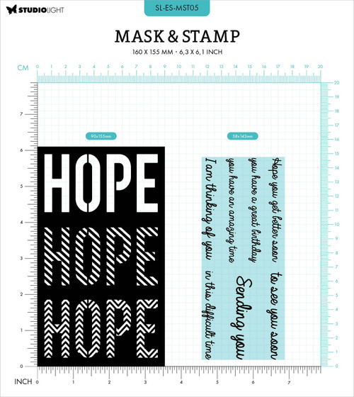 Studio Light Essentials Stencils & Stamps-Nr. 05, Hope Sentiments LESMST05
