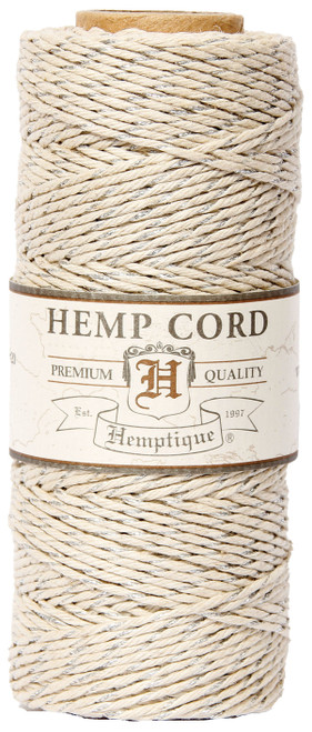 Hemptique Hemp Metallic Cord Spool 20lb 205'-Metallic Natural Silver HS20M-NS - 091037568021