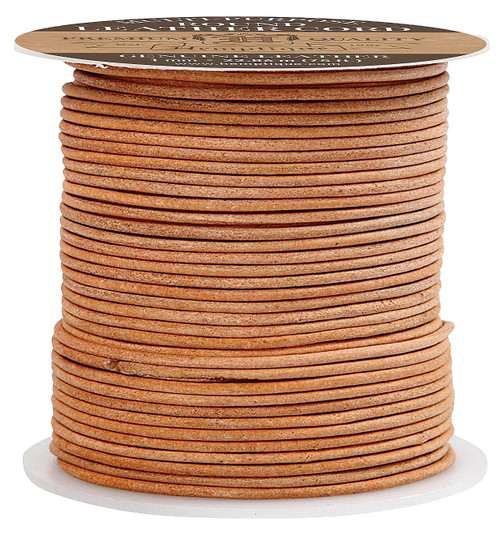 Hemptique Round Leather Cord Spool 1mm 25yd-Natural RLC1MM-NAT - 672975142728