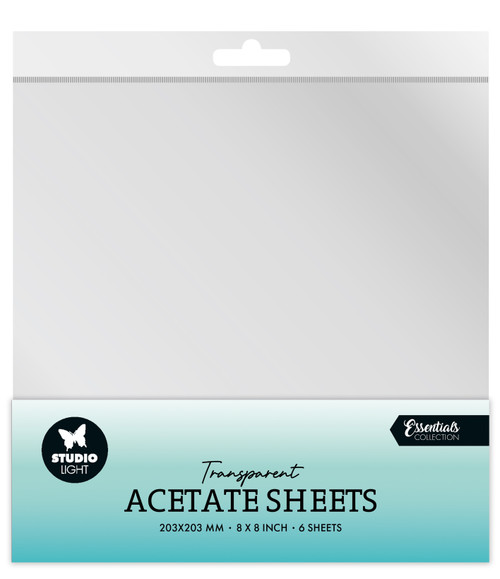 Studio Light Acetate Sheets 8"X8" 6/Pkg-Nr. 05, Transparent LCOACS05 - 8713943147917