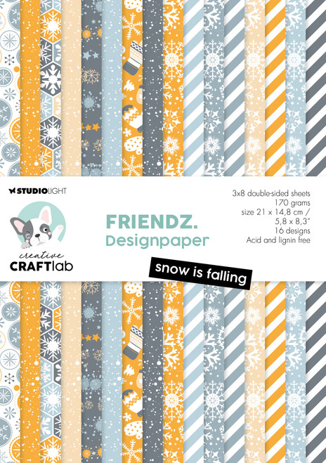 Studio Light Friendz Paper Pad 8.25"X5.83"-Nr. 122, Snow Is Falling - LFRPP122 - 8713943147894