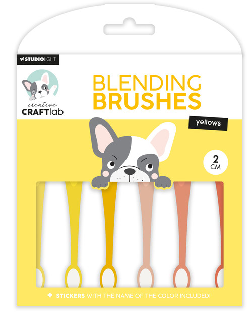 Studio Light Essentials 0.75" Blending Brushes 6/Pkg-Nr. 10, Soft Brush Yellows ESBBRU10 - 8713943147528