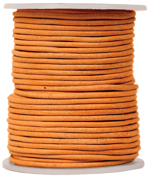 Hemptique Round Leather Cord Spool 2mm 25yd-Natural - RLC2MM-NAT - 602573091814