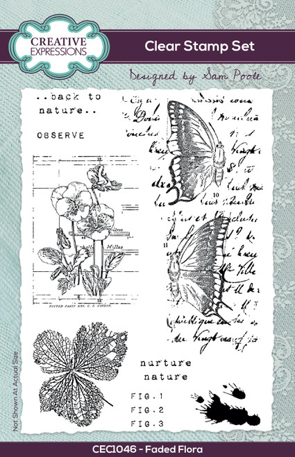 Creative Expressions Clear Stamp Set 4"X6"By Sam Poole-Faded Flora CEC1046 - 5055305985410