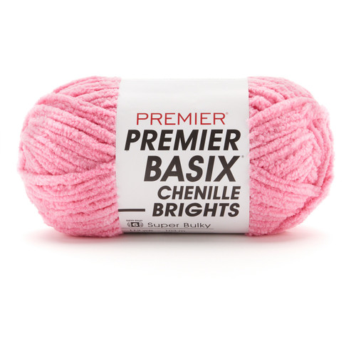 Premier Basix Chenille Brights Yarn-Bubblegum - 2126-20 - 840166828786 Premier Basix Chenille Brights Yarn-Bubblegum - 2126-20 - 840166828786