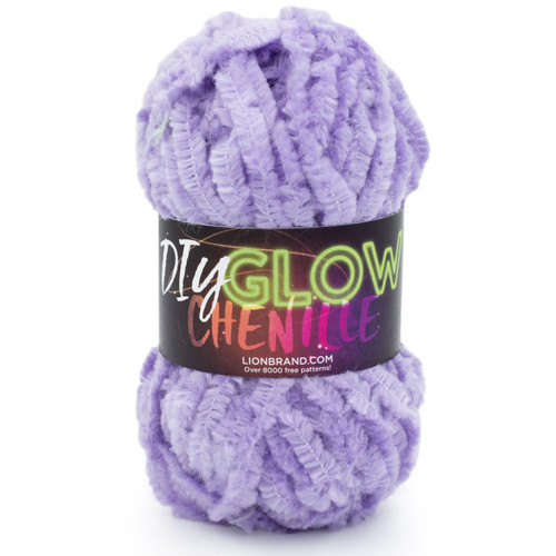 Lion Brand DIY Glow Chenille Yarn-Purple 207-144B - 023032127231