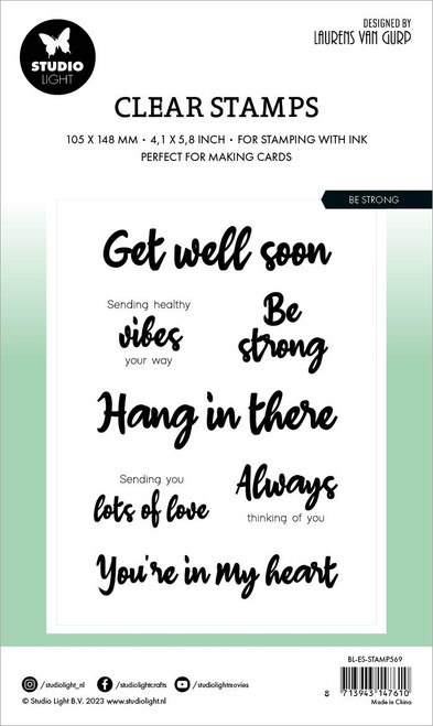 Studio Light Clear Stamps By Laurens-Nr. 569, Be Strong - STAMP569 Studio Light Clear Stamps By Laurens-Nr. 569, Be Strong - STAMP569