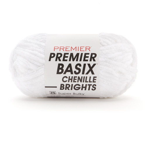 Premier Basix Chenille Brights Yarn-White 2126-01 - 840166828595
