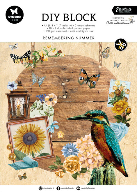 Studio Light Essentials DIY Block Paper 32/Pkg-Nr. 61, Remembering Summer - LESDCB61 - 8713943146873