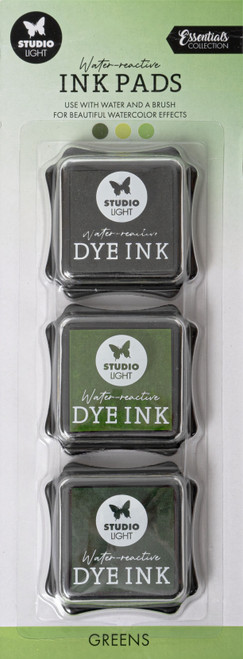 Studio Light Water-Reactive Ink Pads 3/Pkg-Nr. 13, Greens - ESINKP13 - 8713943146668 Studio Light Water-Reactive Ink Pads 3/Pkg-Nr. 13, Greens - ESINKP13 - 8713943146668