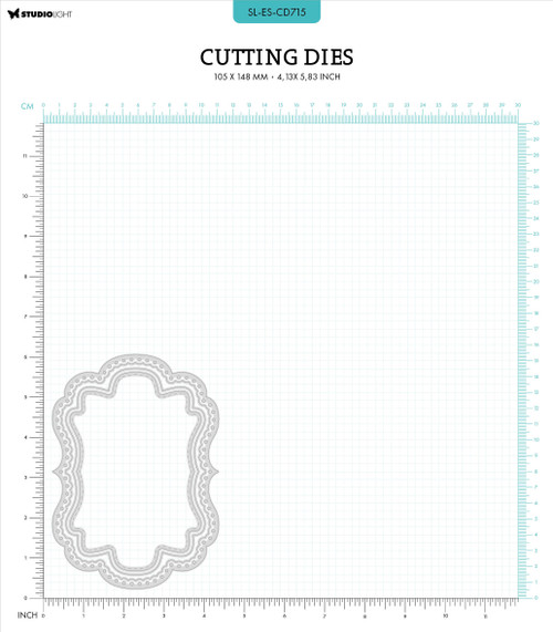 Studio Light Essentials Cutting Dies-Nr. 715, Dots Frame Shape - LESCD715