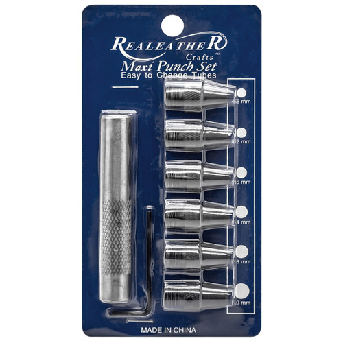 Realeather(R) Crafts Maxi Punch Set-4.8mm, 5.2mm, 5.6mm, 6.4mm, 6.8mm & 8mm T3004 - 870192002409