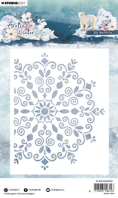 2 Pack - Studio Light Artic Winter 4.5"X5.9"-Nr. 252, Icy Mandala - WMASK252