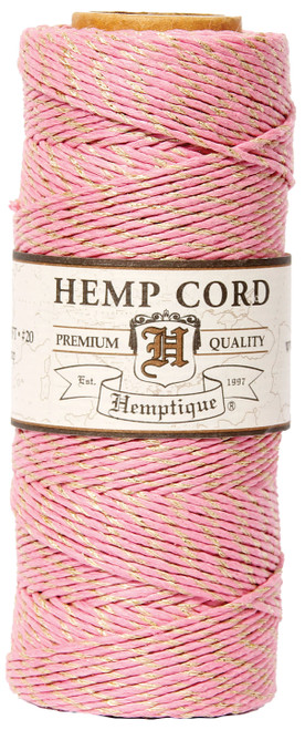 4 Pack - Hemptique Hemp Metallic Cord Spool 20lb 205'-Metallic Pink Gold - HS20M-PNKG - 091037799074