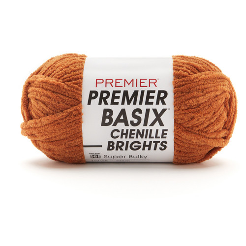 3 Pack - Premier Basix Chenille Brights Yarn-Rust - 2126-06 - 840166828649