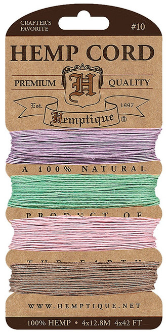 3 Pack - Hemptique Hemp Cord Card 10lb 42' 4/Pkg-Vintage 1 - HC10CARD-V1 - 091037333131