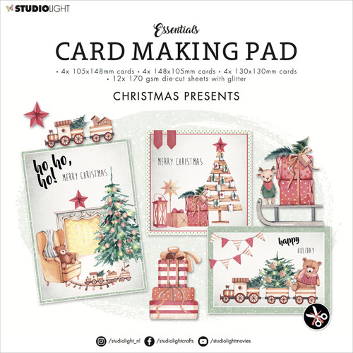 2 Pack Studio Light Card Making Pad 7.87"X7.87"-Nr. 05, Christmas Presents LESCMP05 - 8713943144435