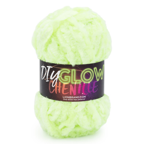 3 Pack Lion Brand DIY Glow Chenille Yarn-Glow Worm 207-130X - 023032120577